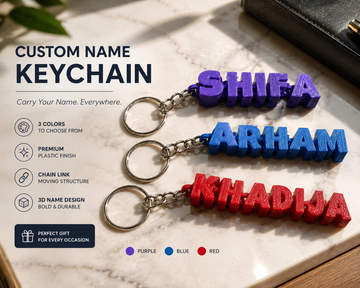 Personalized Name Keychains with accessories · Set of 3